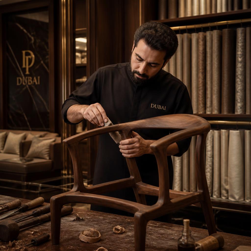 Al Daleel Furniture craftsman at work